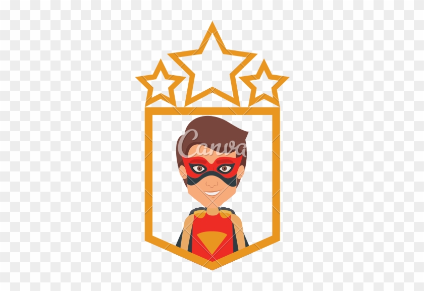 840x577 Superhero In Frame With Golden Stars