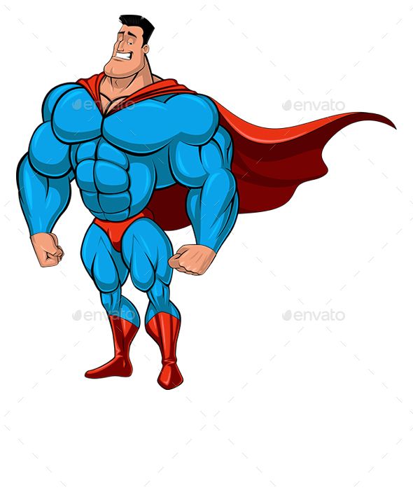 590x700 Vector Illustration Man In A Superhero Costume Vector Graphics