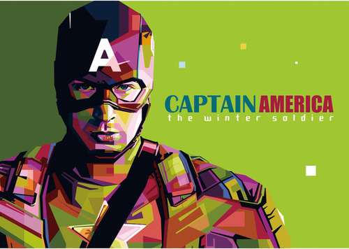 500x356 Captain America Vector Portrait