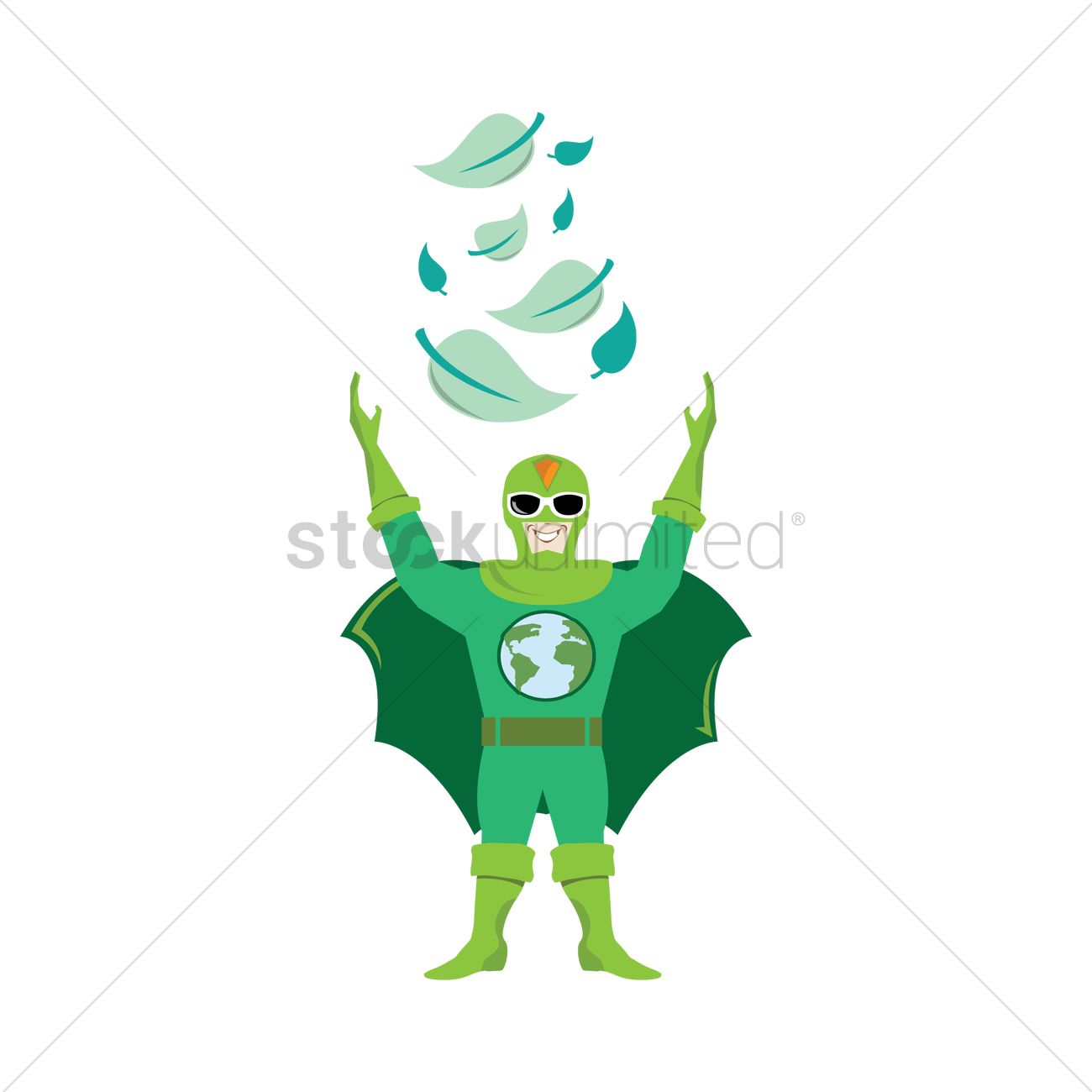 1300x1300 Free Go Green Superhero Vector Image