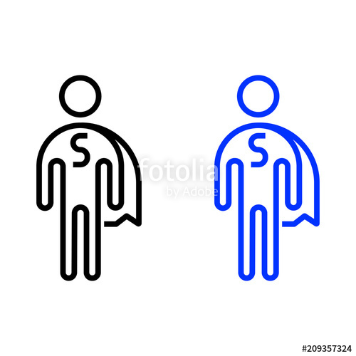 500x500 Superman Outline Icon Stock Image And Royalty Free Vector