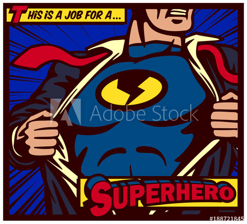 500x454 Pop Art Comic Book Style Panel Superhero Tearing Shirt And Wearing