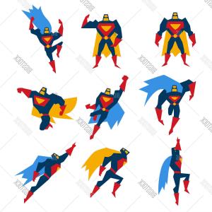 300x300 Superman Single Icon Cartoon Style Superman Vector Symbol Stock
