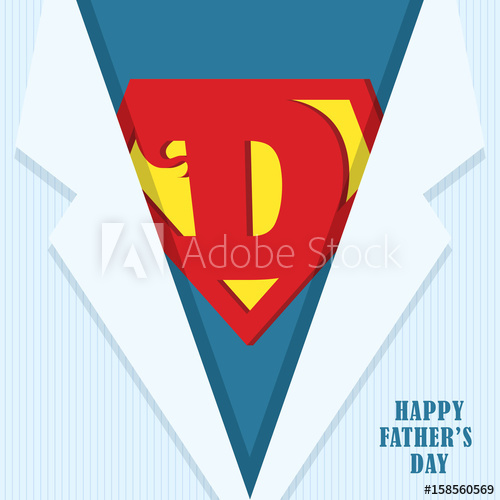 500x500 Happy Father's Day Super Dad Icon Or Symbol And Blue Shirt