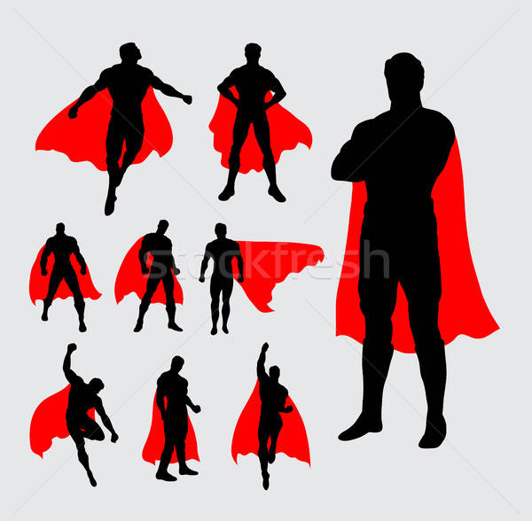 600x588 Male Superhero Pose Silhouette Vector Illustration Tan Cundrawan