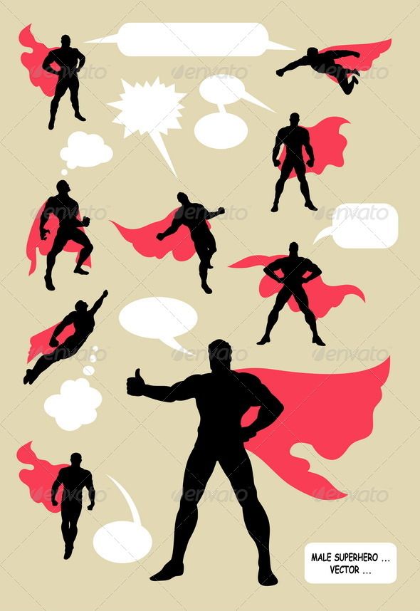 590x858 Vectors In Superhero Silhouette
