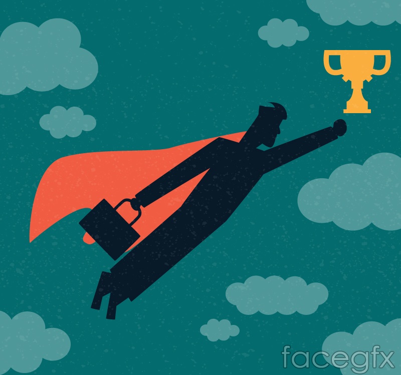 800x749 Creative Workplace Superman Silhouette Vector Over Millions