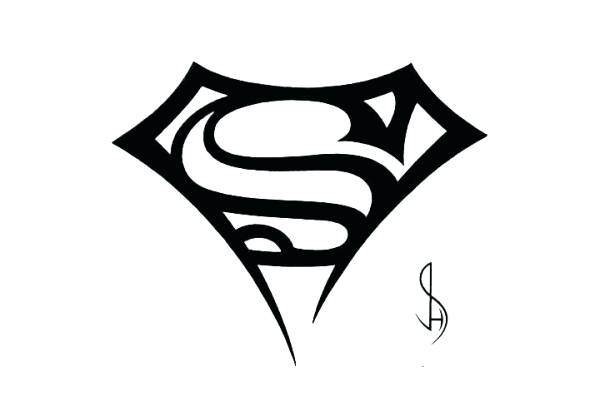 600x416 Superman Outline Superman Symbol Outline Tribal Rose And Superman