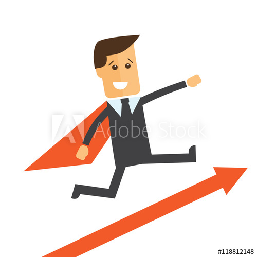 500x500 Businessman, Manager Like A Superman Vector Illustration