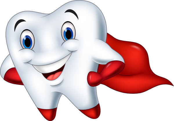 600x418 Cartoon Teeth With Superman Vector Free Download