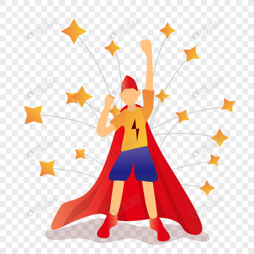 860x860 Flat Children's Day Superman Vector Illustration Png Image Picture