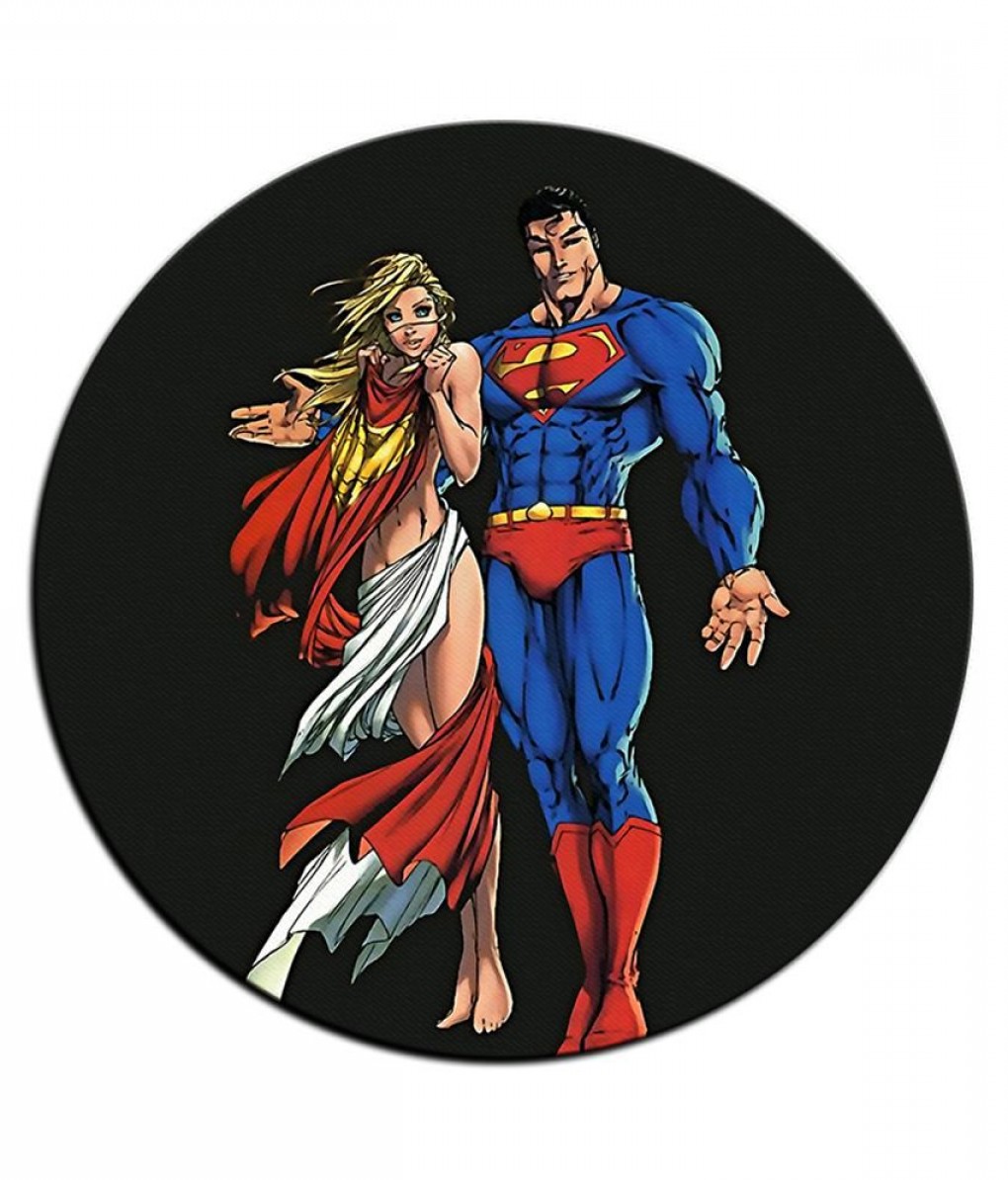 1020x1194 Shopmantra Multicolour Superman Vs Goku Vector Art Round Mousepad