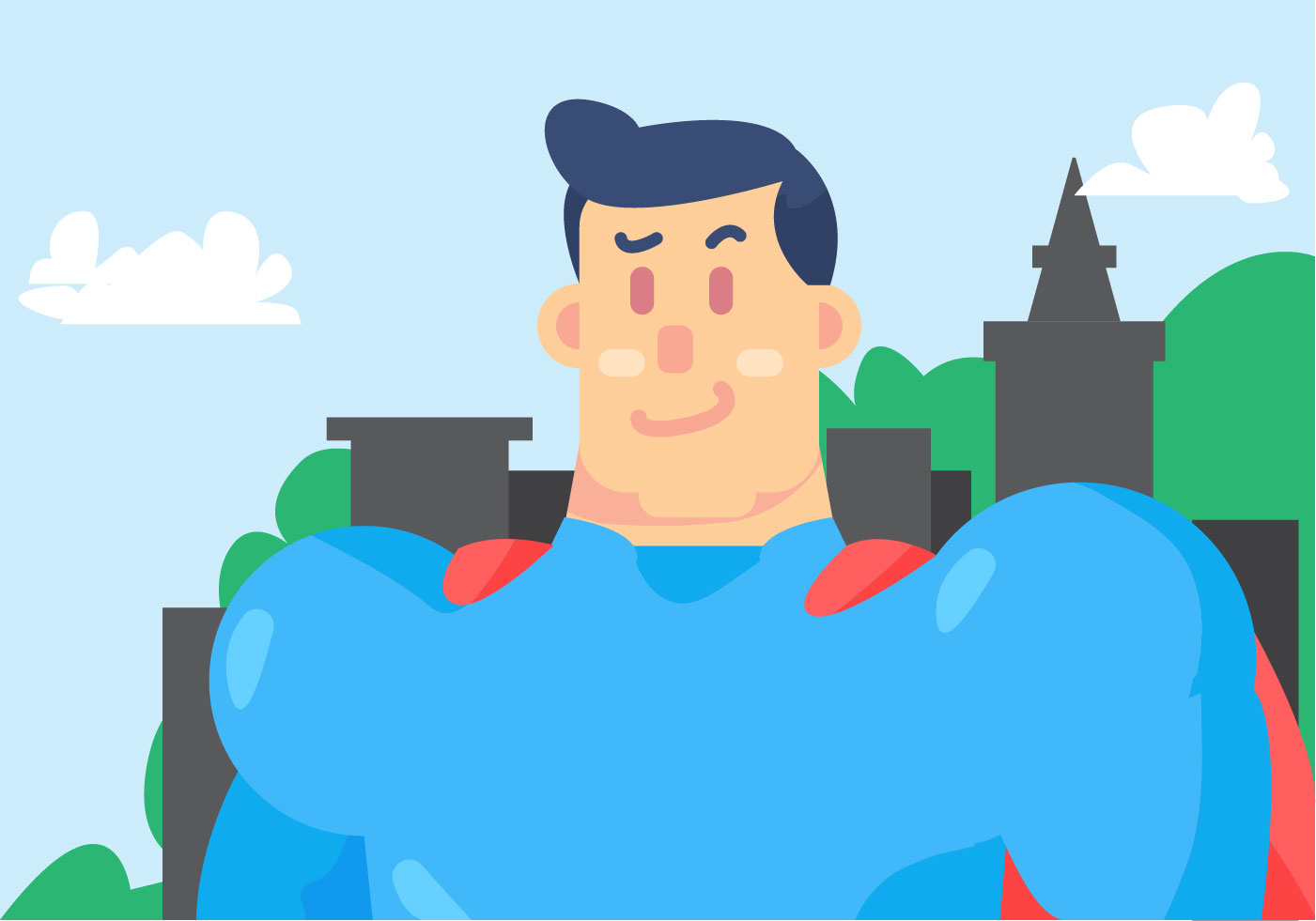 1401x981 Superman Character Free Vector Art