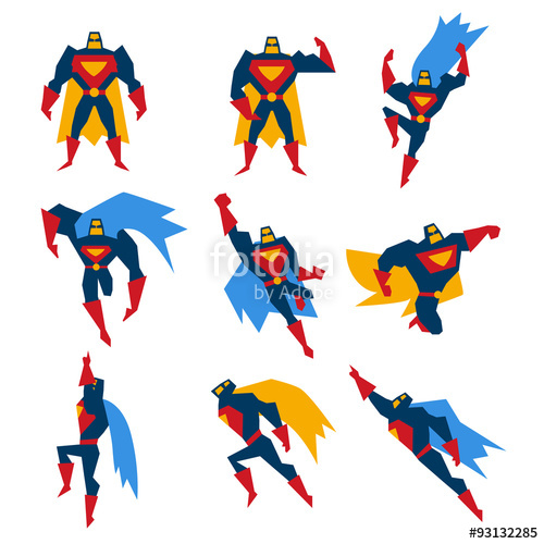 500x500 Superman Poses Set Vector Illustration Stock Image And Royalty
