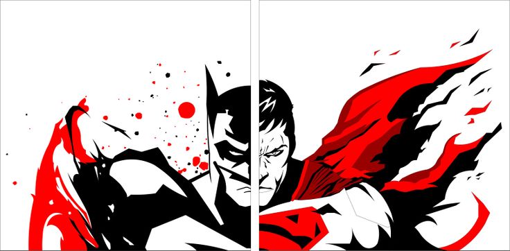 736x362 Batman And Superman Black And White Stock Png Files, Free Clip