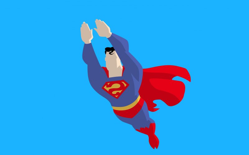 800x500 Desktop Wallpaper Superman, Vector Style, Digital Art, Minimal, Hd