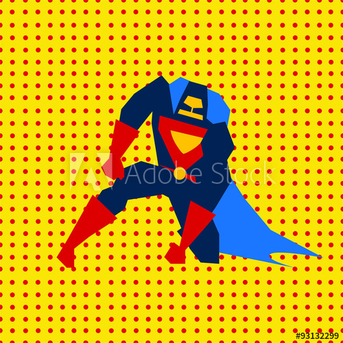 500x500 Landed Superman Vector Illustration