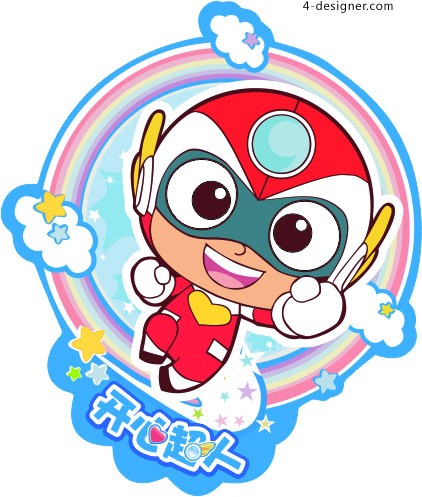 422x497 Designer Happy Superman Vector Material