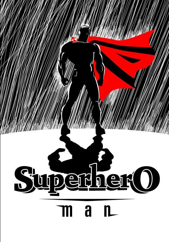 553x789 Superman In The Rain Vector Free Download