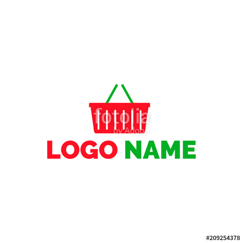 500x500 Logo Supermarket Shopping Cart Logo For Grocery Store