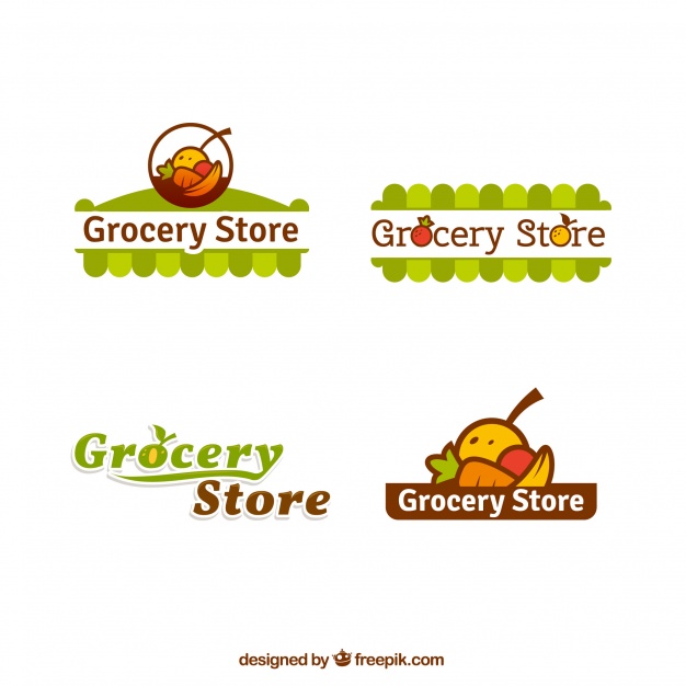 626x626 Pack Of Grocery Store Logos Vector Free Download