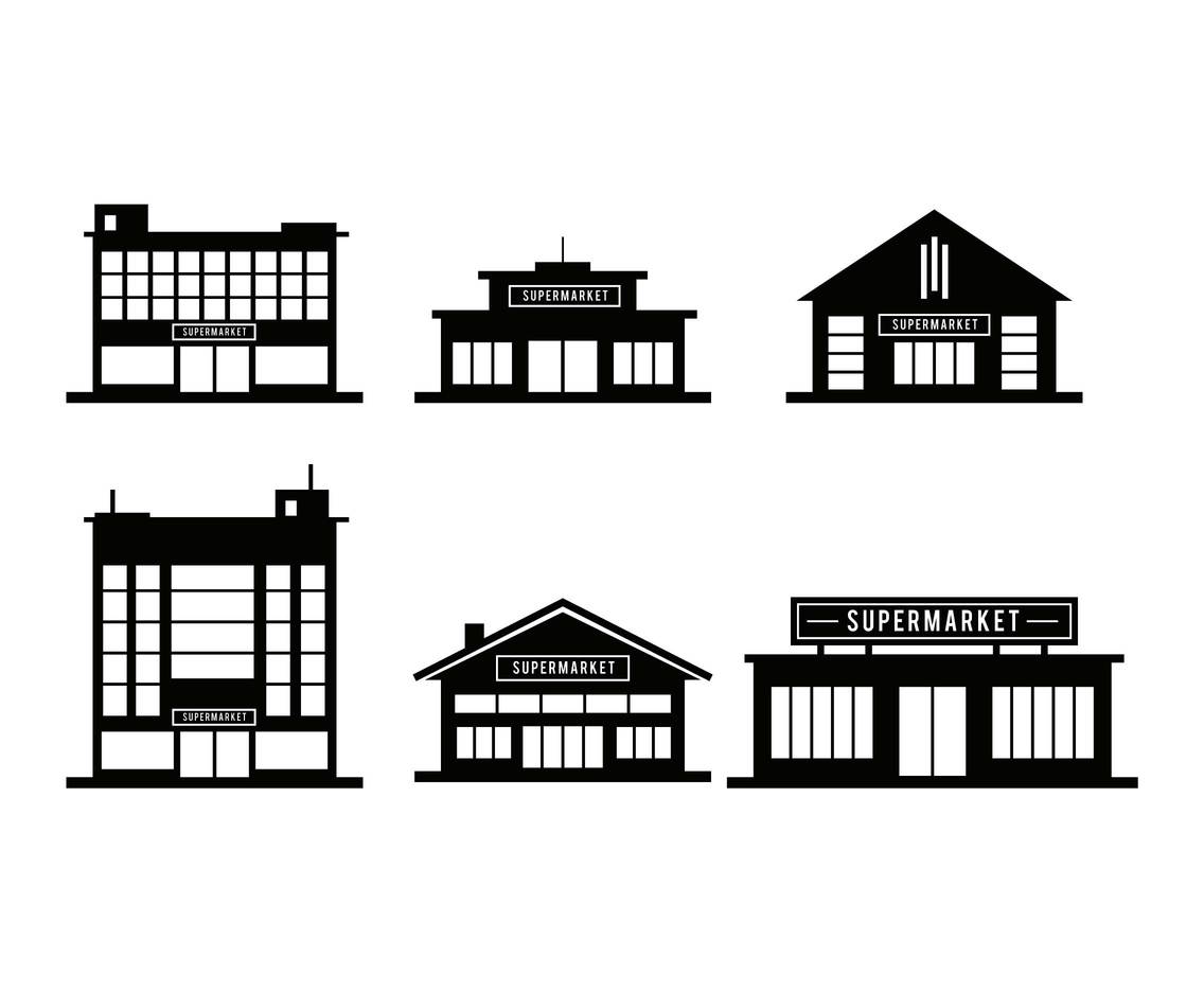 1136x936 Supermarket Vector Set Vector Art Graphics