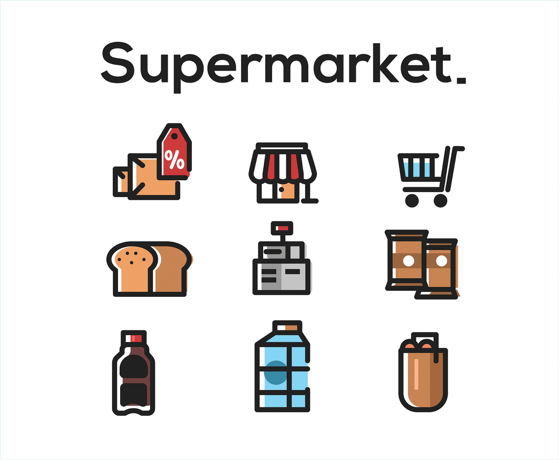 1136x936 Supermarket Vector White Background Vector Art Graphics