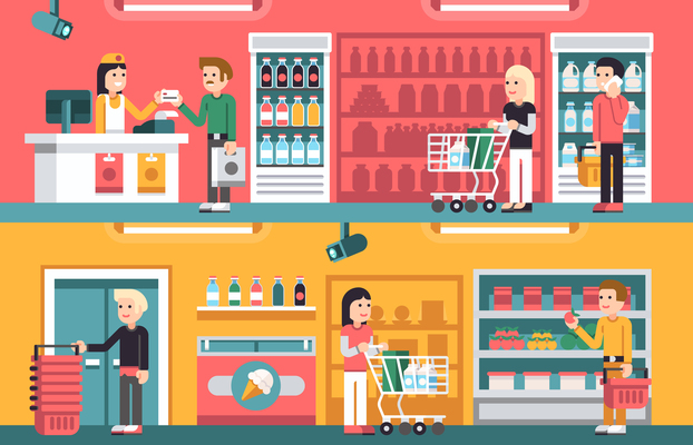 622x400 Page Supermarket On Curated Vector Illustrations, Stock Royalty