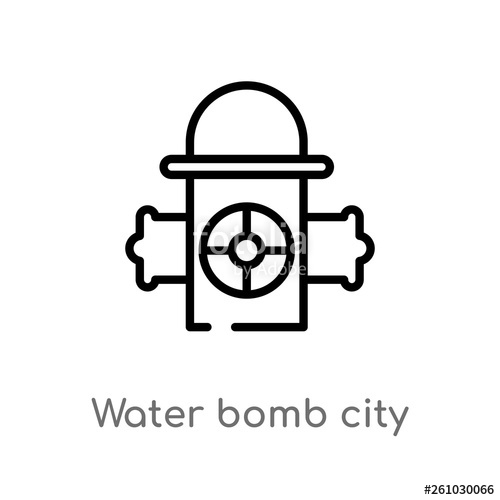 500x500 Outline Water Bomb City Supplier Vector Icon Isolated Black