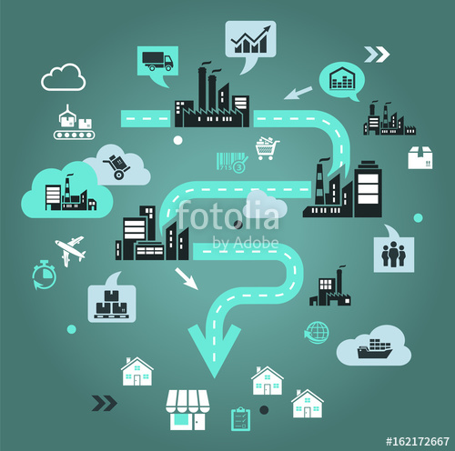 500x496 Supply Chain Management Concept Vector Stock Image And Royalty