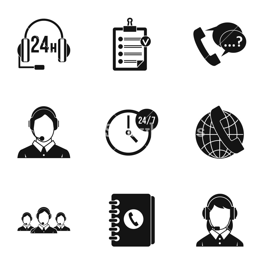 1000x1000 Technical Support Icons Set Simple Illustration Of Technical