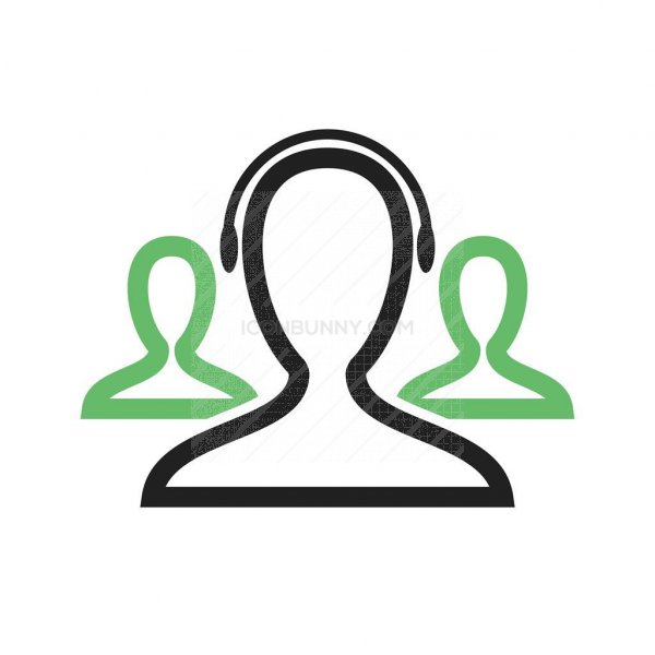 600x600 Customer Support Line Green Black Icon