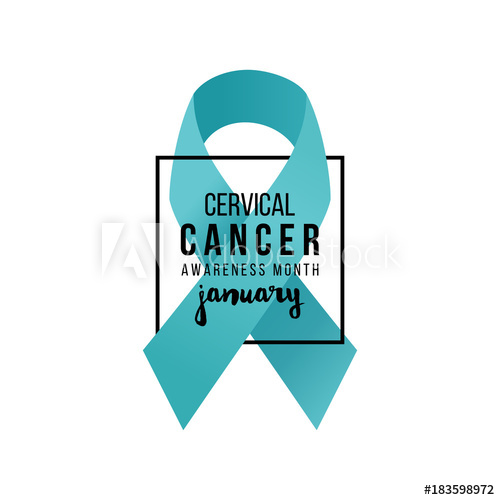 500x500 Cervical Cancer Support Ribbon