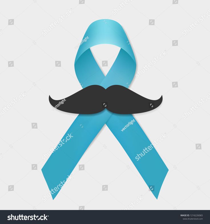 736x785 Vector Ribbon Prostate Cancer Blue Ribbon And Mustache Isolated