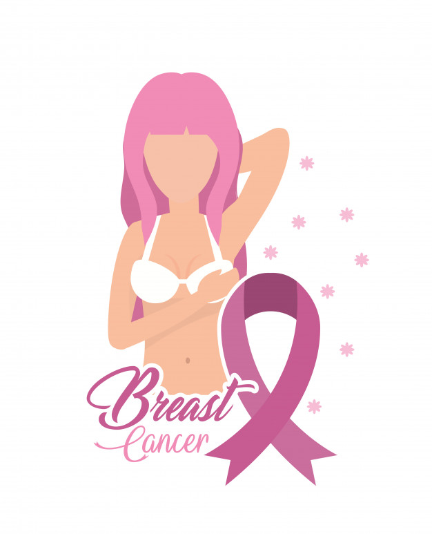 626x773 Woman Breast Cancer Support And Ribbon Vector Premium Download