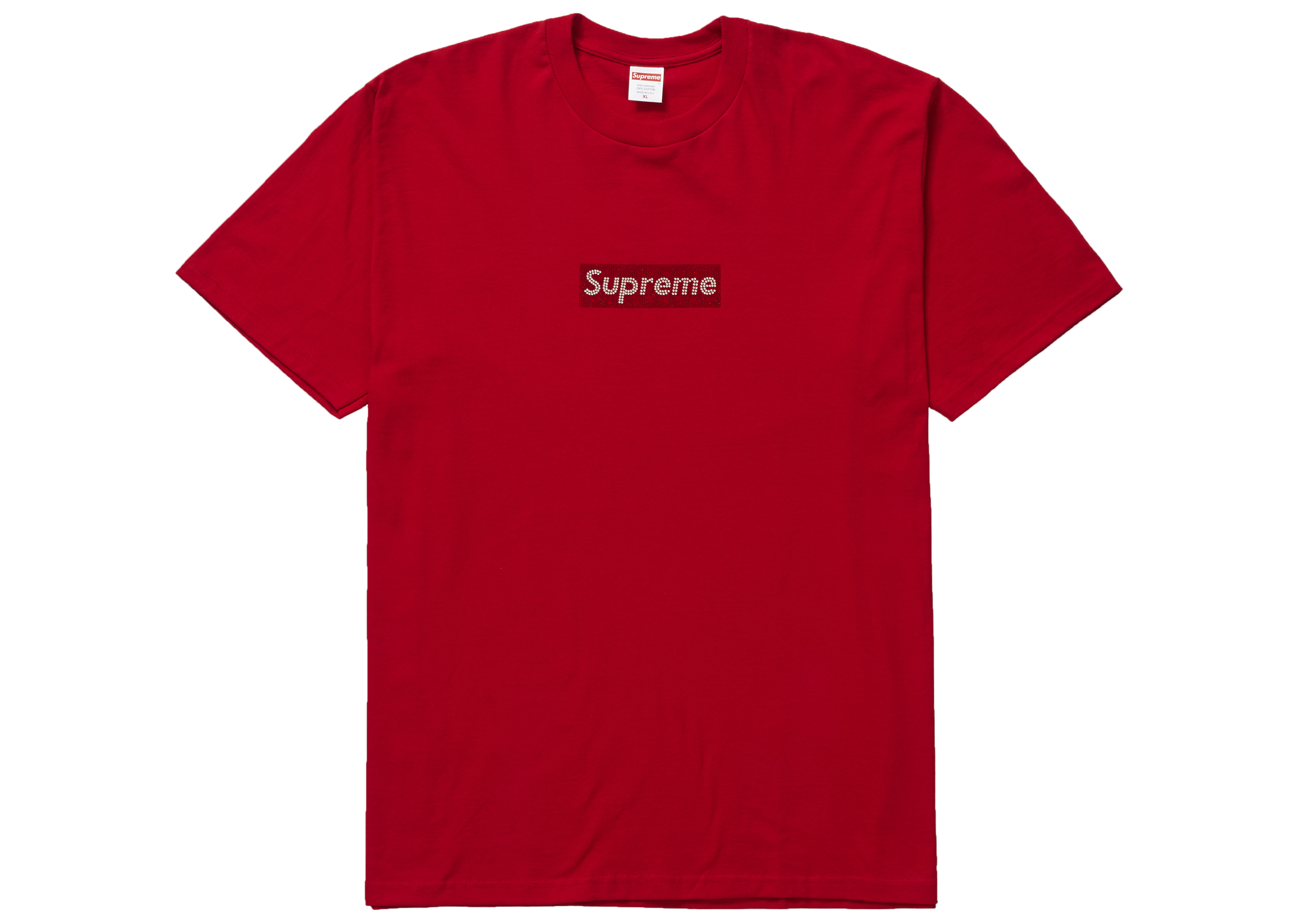 Supreme Swarovski Box Logo Tee Red 4098x2927 Supreme Swarovski Box Logo Tee Red