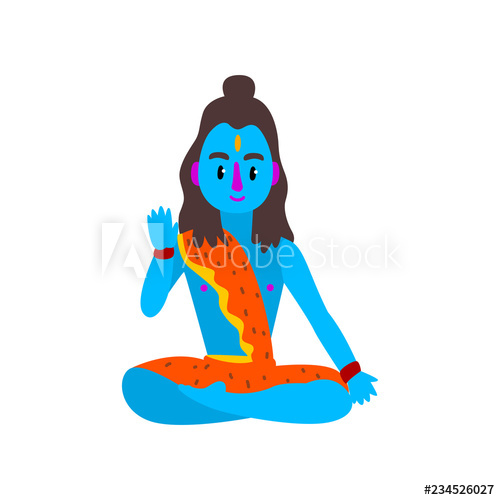 500x500 Shiva Indian God, The Supreme God In Shaivism Vector Illustration