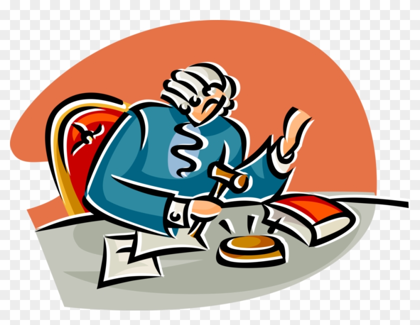 840x650 Vector Illustration Of Judicial Judge In Court Of Law