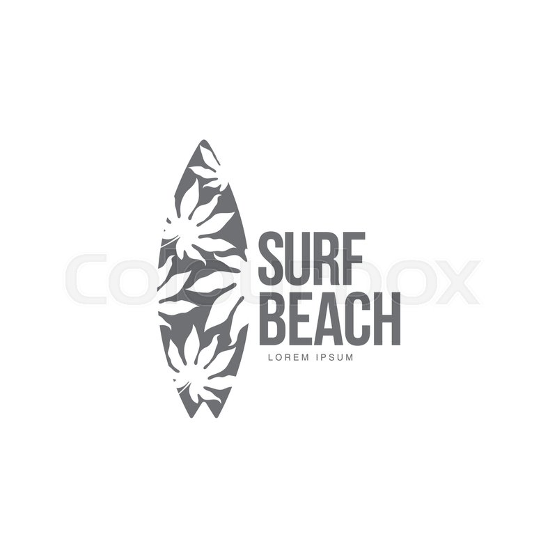 800x800 Black And White Graphic Surfing Logo Stock Vector Colourbox