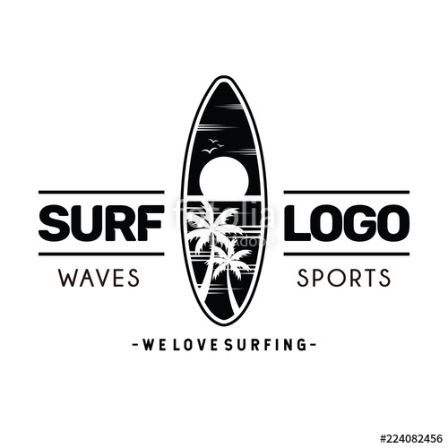 500x500 Surfing Logo And Emblems For Surf Club Or Shop Logo Design
