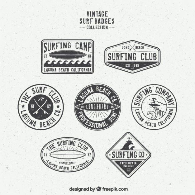 626x626 Collection Of Retro Surf Badge Free Vector Badgeslogos Retro