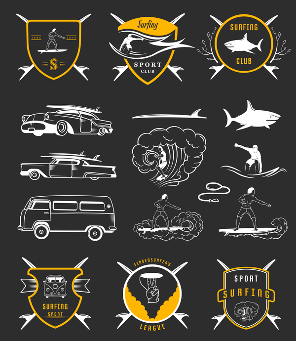 600x690 Surfing School Logos Vector Free Download