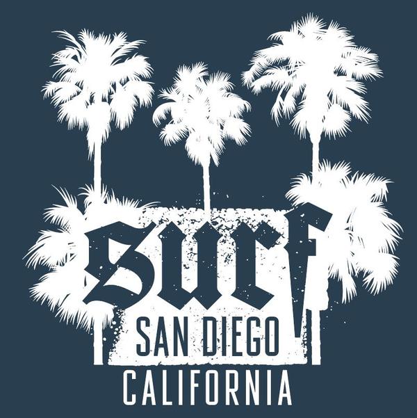600x601 San Diego Surf Vector Design Free Download