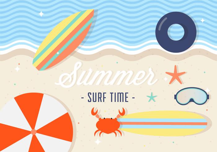 700x490 Summer Surfing Vector Background