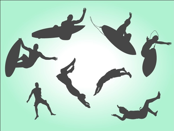 600x450 Surf Vector Silhouettes Free Vector In Adobe Illustrator
