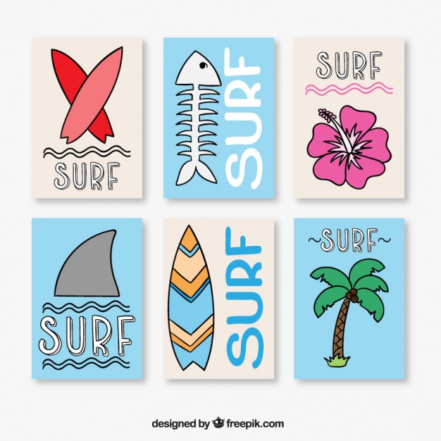 626x626 Surf Posters Collection Vector Free Download