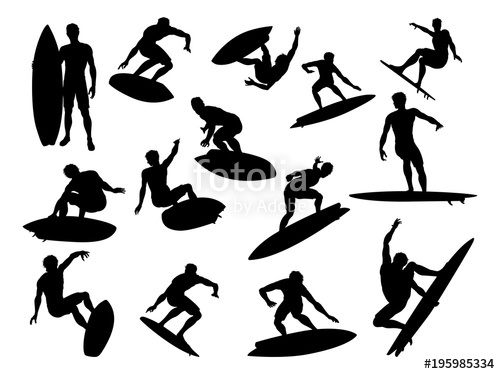500x374 Surfer Silhouettes Detailed Stock Image And Royalty Free Vector