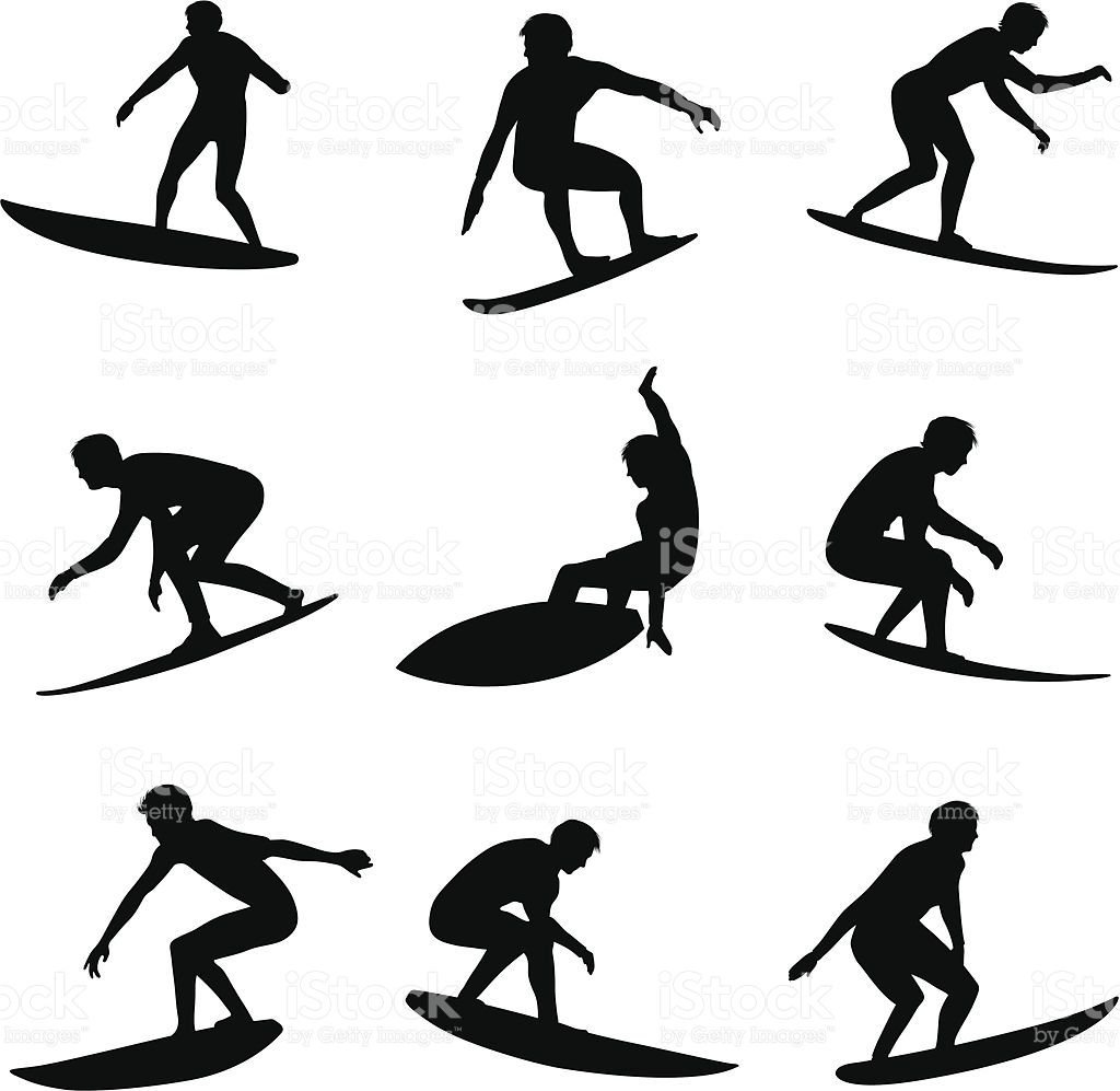 1024x997 Surfing Silhouettes Download Also Includes Illustrator