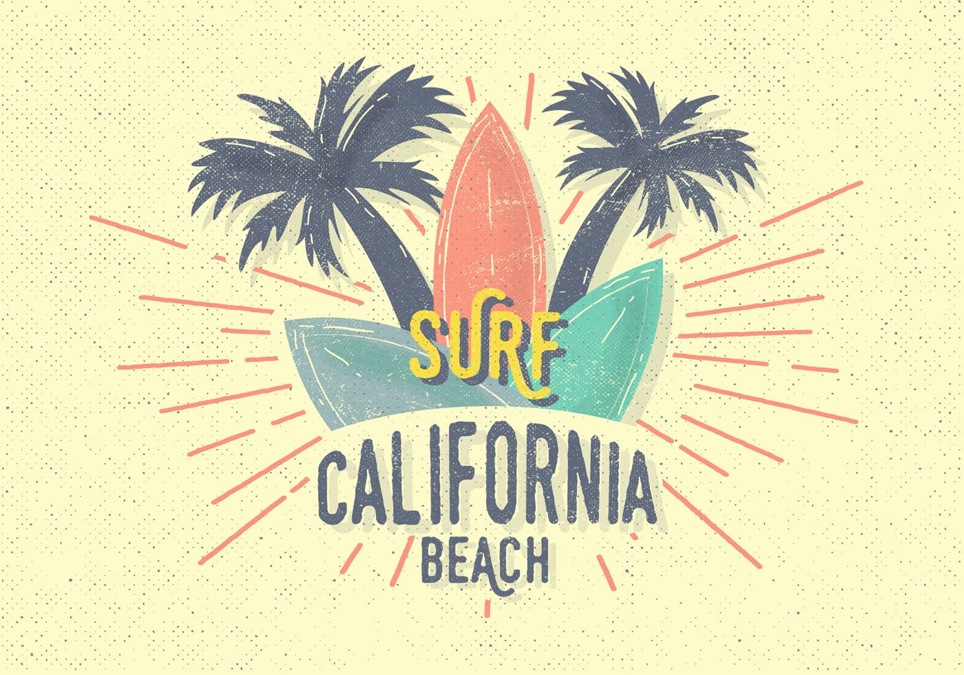 1400x980 Free Vintage Surf Vector Illustration Strike Off Free Vector