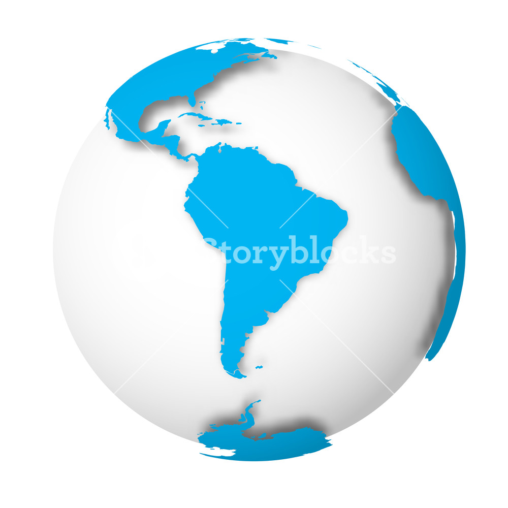 1000x1000 Earth Globe World Map With Blue Lands Dropping Shadows